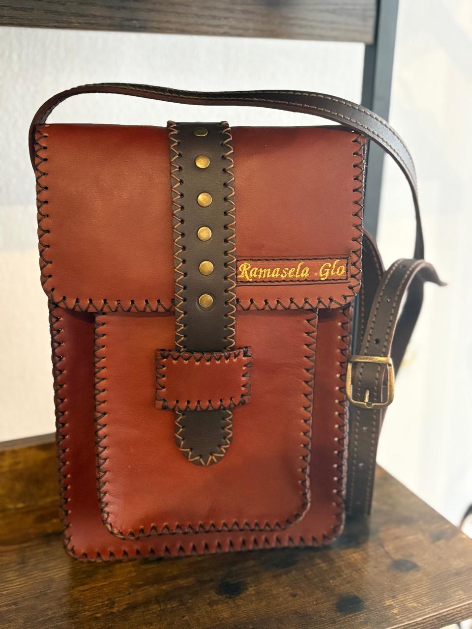 Close-up of handcrafted Mami Signature leather work